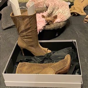 Pedro Garcia leather, peep toe boots.